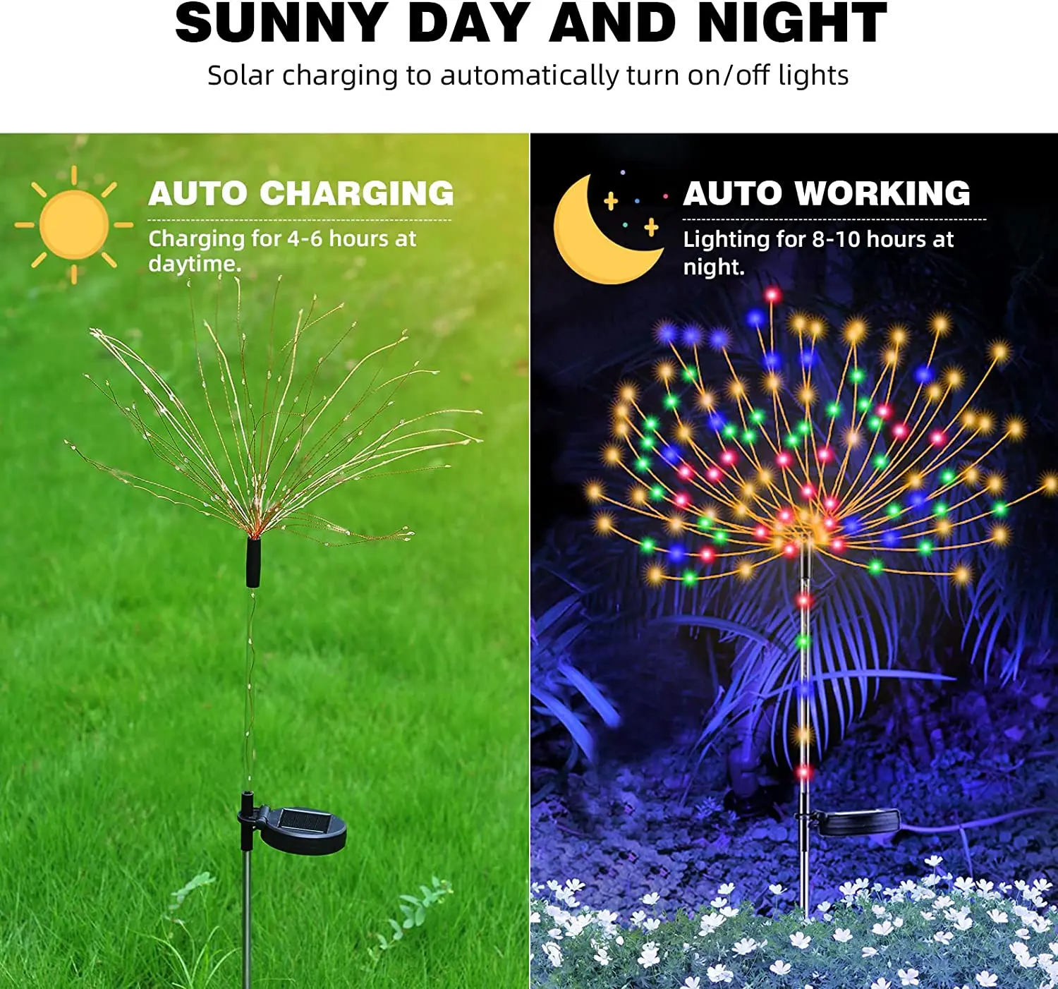 Outdoor Solar LED Firework Fairy Lights Waterproof Garden Decoration Lawn Pathway Lamp Solar Powered Outdoor Light