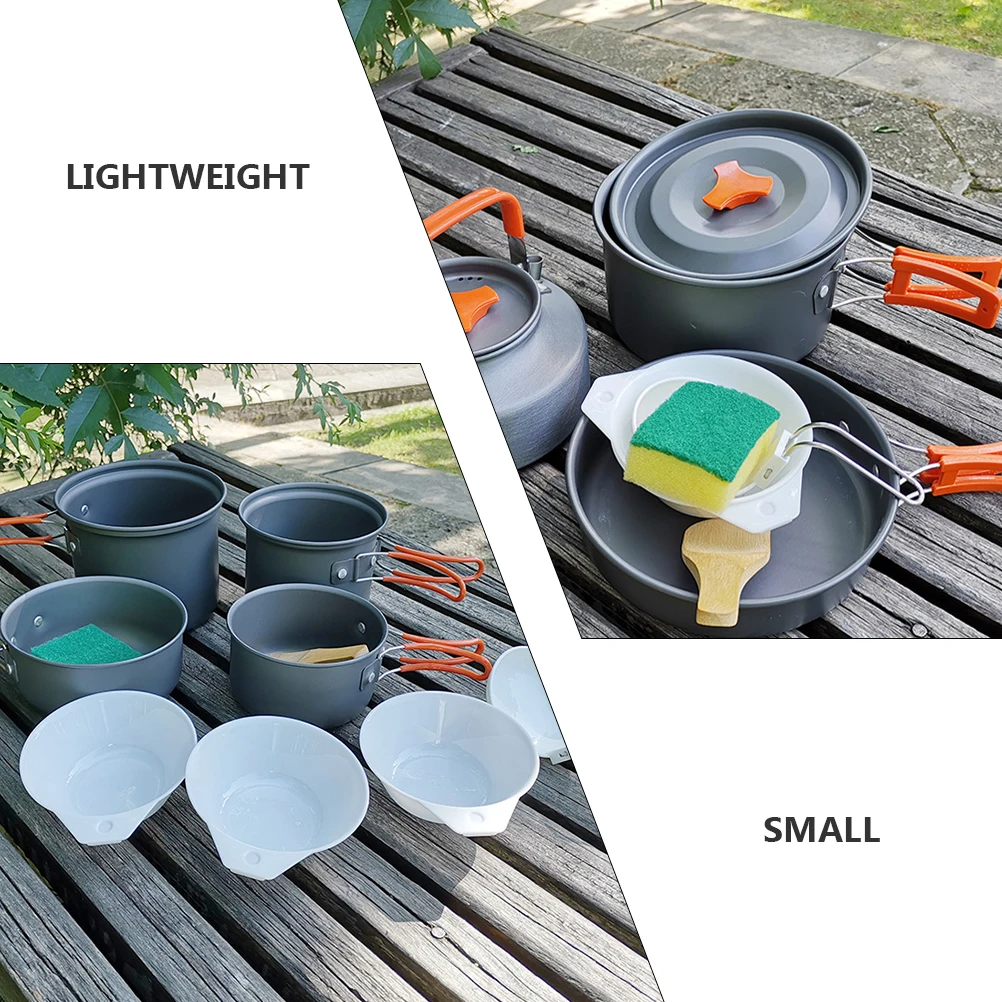 

7pcs Portable Bowl Set Lightweight Outdoor Picnic Tableware Durable Easy Clean Camping Supplies For Hiking Travel Camping