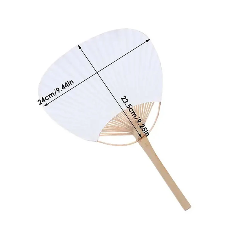 Painting Blank Pure White Paper Fan Pure White Bamboo Fan Calligraphy Round Fan Creative Art DIY Product For Wedding Decor