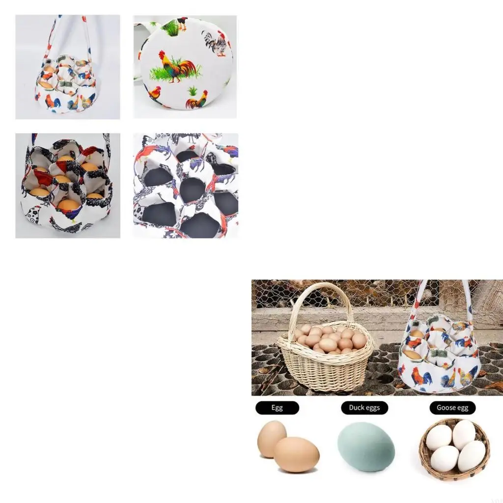 

X4YE Eggs Collection Bag with Cushion Bottom 7 Pocket Eggs Collecting Carriers Bag for Safe Eggs Transport in Farm and Home