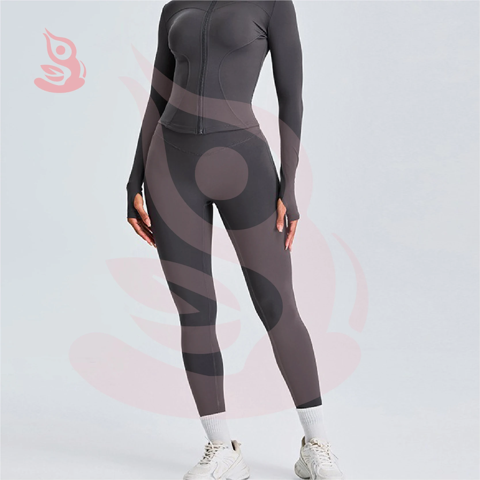 Yoga Set for Women's Outdoor Slimming and Slimming Zipper Yoga Jacket,peach Hip Lifting Yoga Pants Winter women clothing