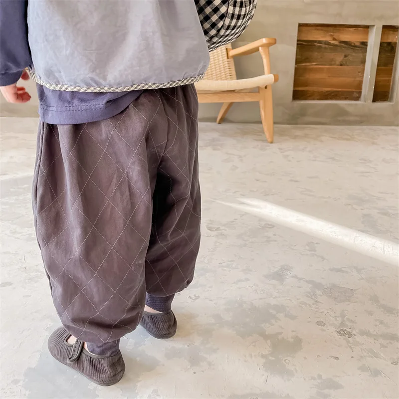 

Childrens Pants 2026 Spring New Korean Version Checkered Harem Pants Casual Fashion Daily Stylish Versatile Wear