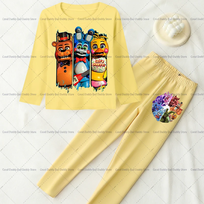 أطقم بيجامات FNAF للأطفال شتوية من الصوف المخملي خمس ليالٍ في فريدي ملابس نوم دافئة بأكمام طويلة وسراويل تناسب ملابس من قطعتين #5