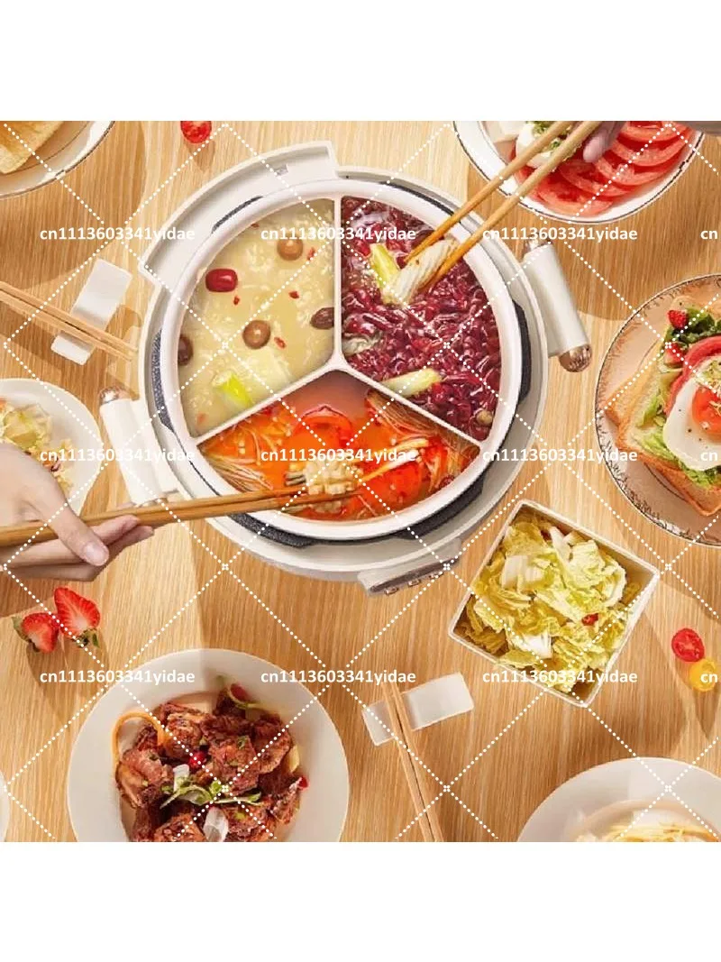 220V Household Ceramic Glaze Pressure Cooker Mandarin Duck Gallbladder Double Gallbladder One Pot Three Purpose