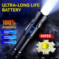 Super Bright Long Range LED Flashlight Tactical Light Power USB Rechargeable Light Telescopic Zoom Torch Camping Lantern COB2025