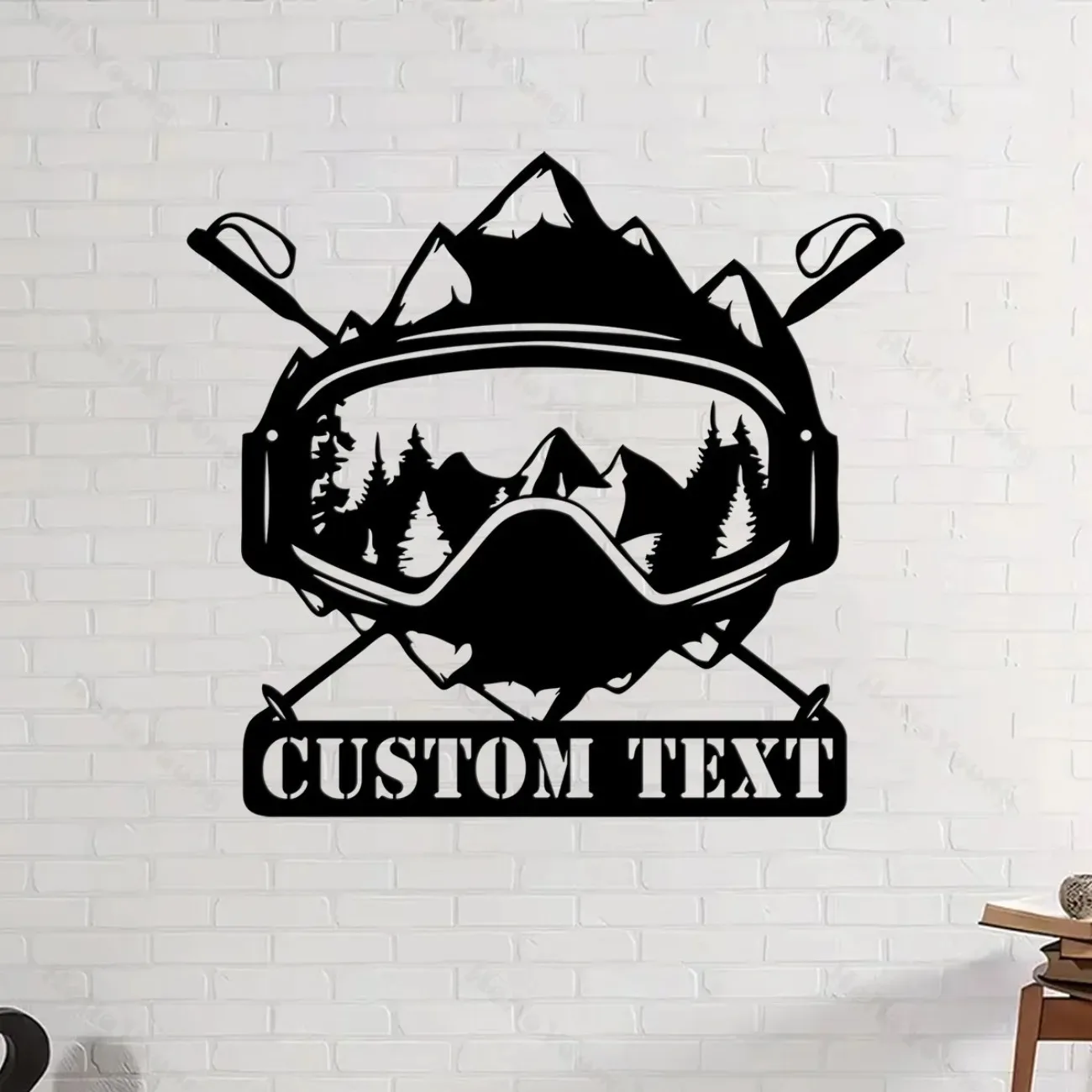 Custom Snowboarding-Themed Metal Decor - Personalized Goggle Name Wall Art, Hot Sale for Ski-Lover’s Home Spaces
