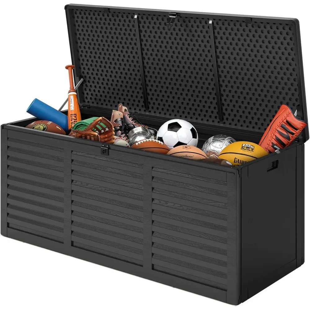 

130 gallon outdoor storage box, lockable deck box, outdoor, garden, terrace