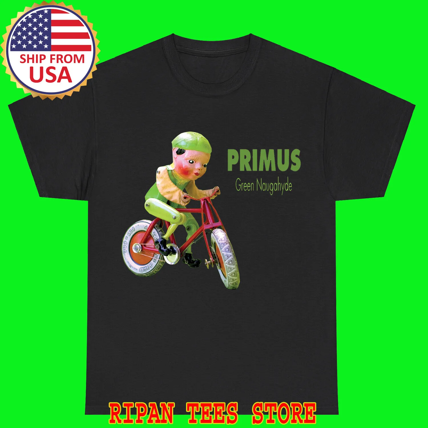 Primus Green Naugahyde Black Size S - 5XL