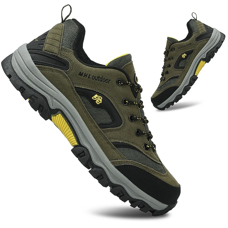 

CHRLCK Men's Breathable Hiking Shoes Autumn Army Hiking Shoes Outdoor Sports Casual Shoes Men Low-Top Outdoor Climbing Shoes