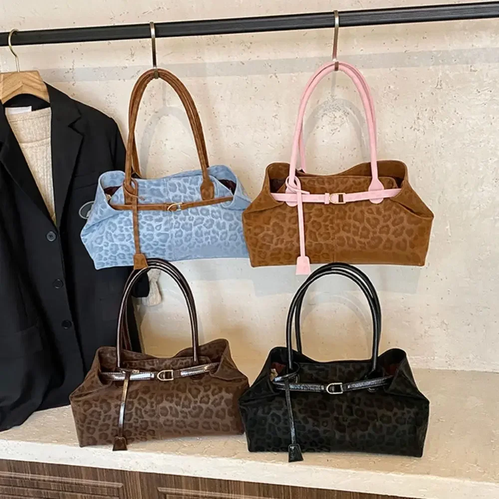 

Стильная сумка-тоут из искусственной кожи с леопардовым принтом, универсальная женская сумка через плечо большой вместимости, повседневная сумка-сэтчел для поездок на работу