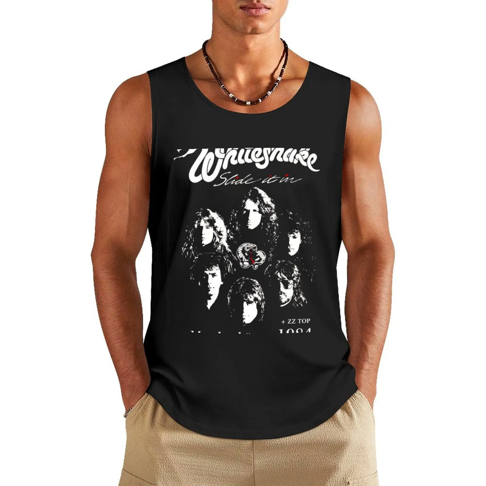 Retro Love Rock Tour 1984 Whitesnake Art Band Gift Tank Top men clothings Men's singlets Top Bodybuilding clothing man