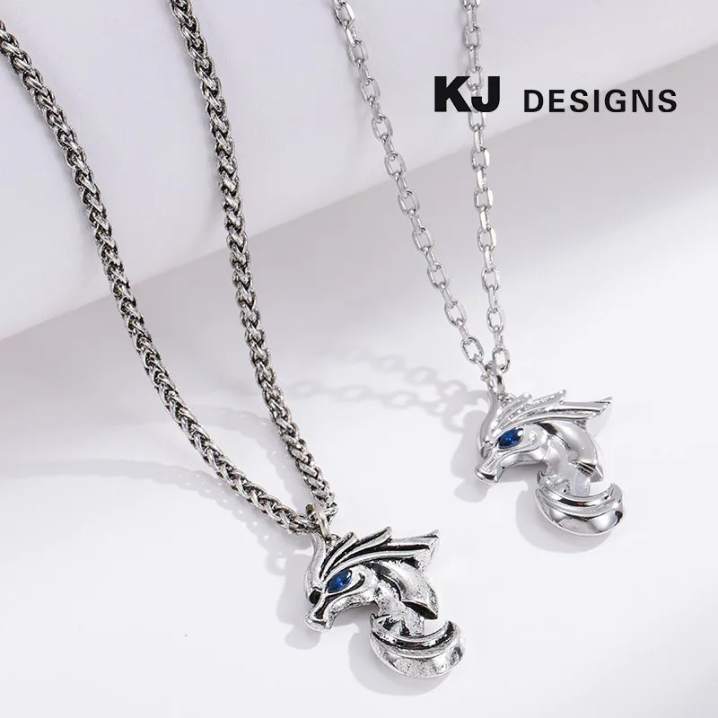 Kenjie King Glory Game Equipment Echoing Staff Necklace Female Double-sided Three-dimensional Inlaid Tourmaline Gem Pendant Fema