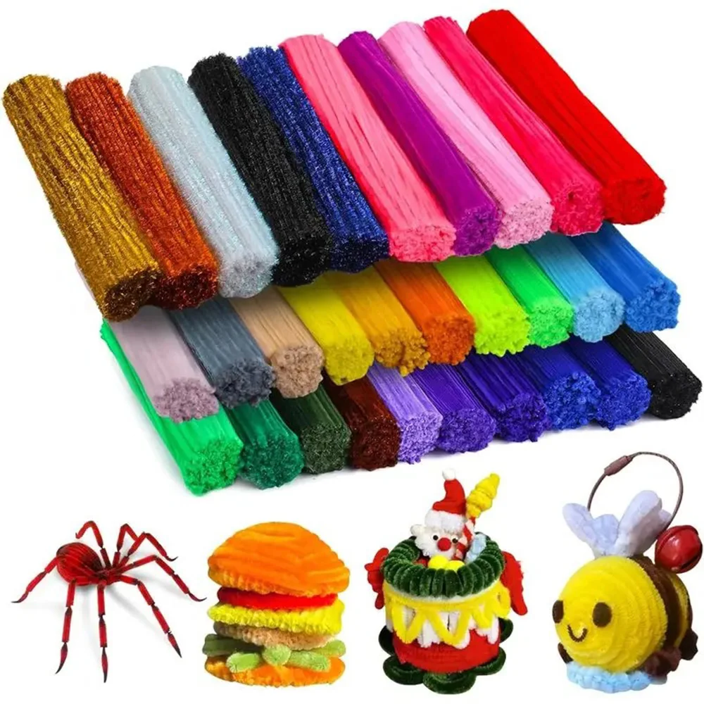 

1000pcs Red Chenille Stems Pipe Cleaners Handmade Diy Art Crafts Material Kids Creativity Handicraft Children toys