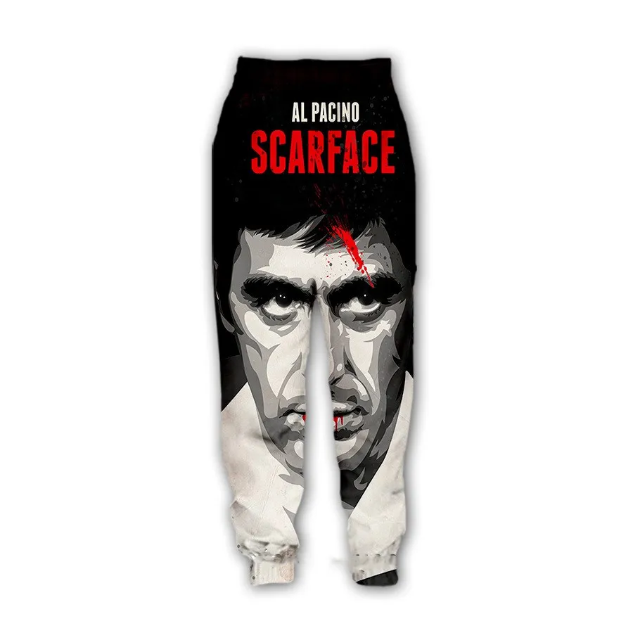 Unisex Scarface Arte 3D Impressão Hip Hop Calças, Roupas casuais, Calças, Jogger, Homens e Mulheres, Moda, Novo, Quente, Plus Size S-7XL