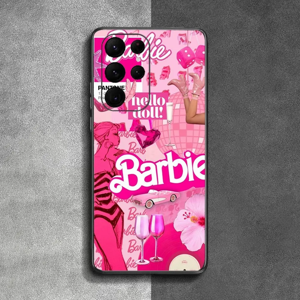 Girl B-Barbie Pink Phone Case For Samsung Galaxy A52 A12 A51 S21 Edge S22ULTRA S23 S20LITE Plus Ultra Black Cover