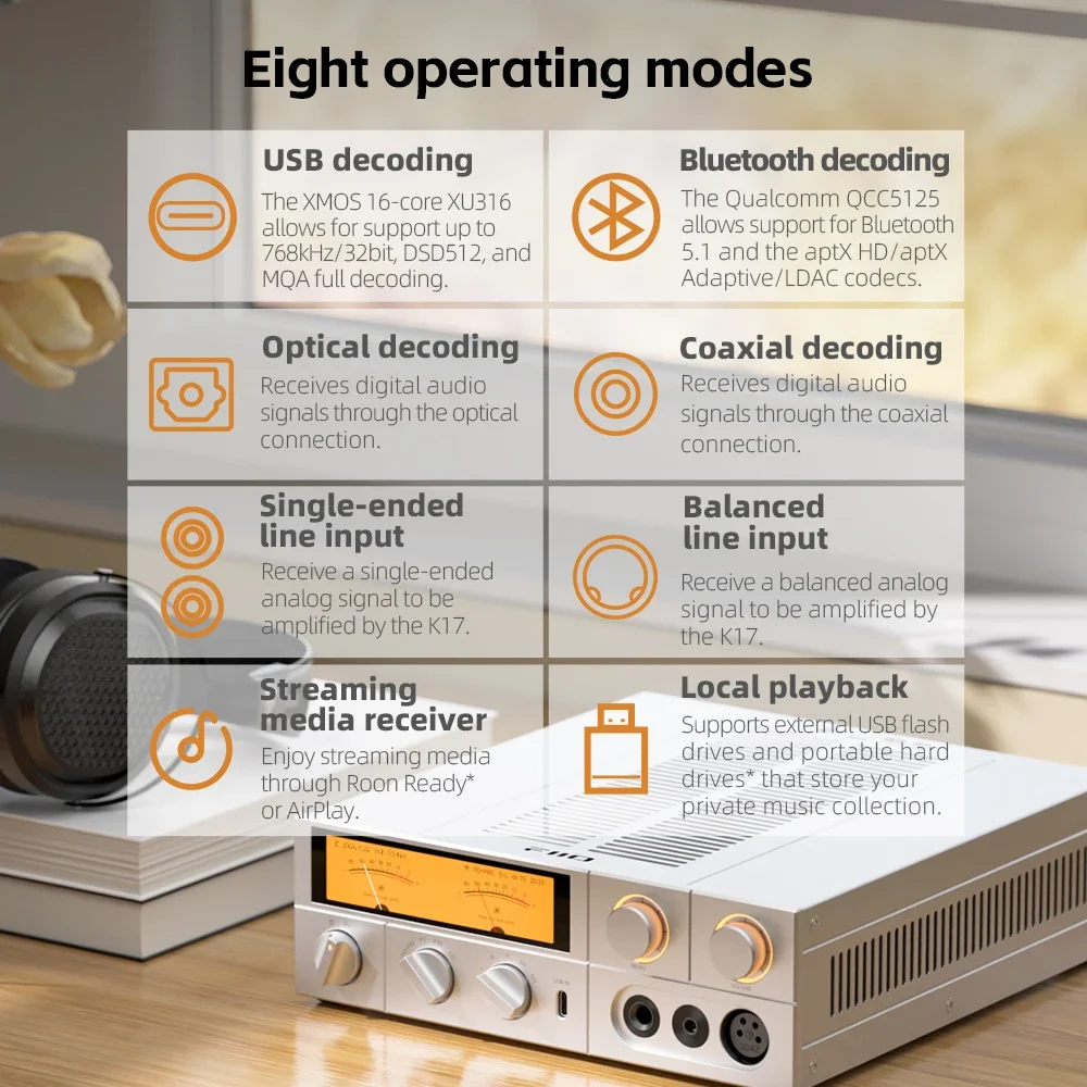 FiiO K17 سطح المكتب DAC AMP مضخم ضوت سماعات الأذن AK4191 المزدوج AK4499EX 31-band PEQ MQA DSD512 PCM768 مرحبا الدقة الصوت مع جهاز التحكم عن بعد
