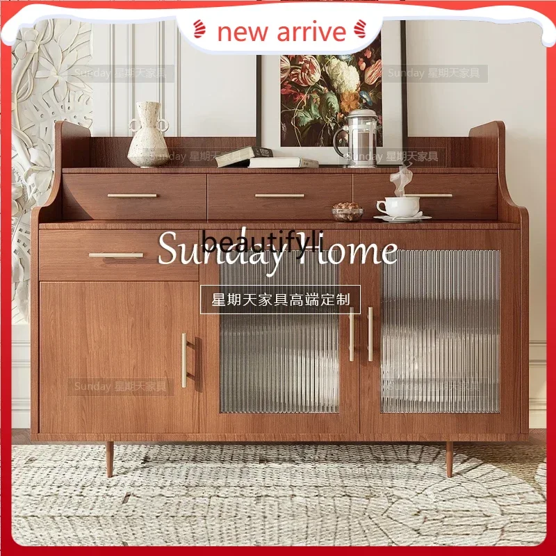 

SS ss7486 Medieval multi-functional dining side cabinet creative entrance cabinet simple modern wood color customizable furnitur