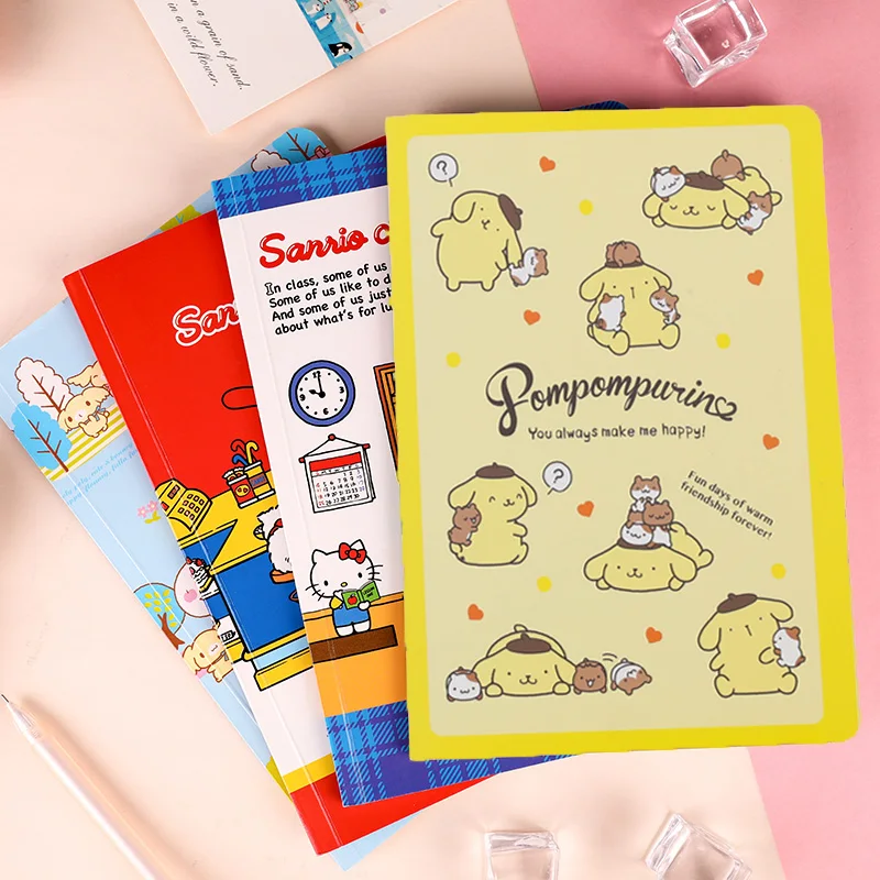 4 Pack/120 Sheets B5 Cute Cartoon Notebook Sewn Binding Diary Weekly Planner for School Office Student Stationery Supplies