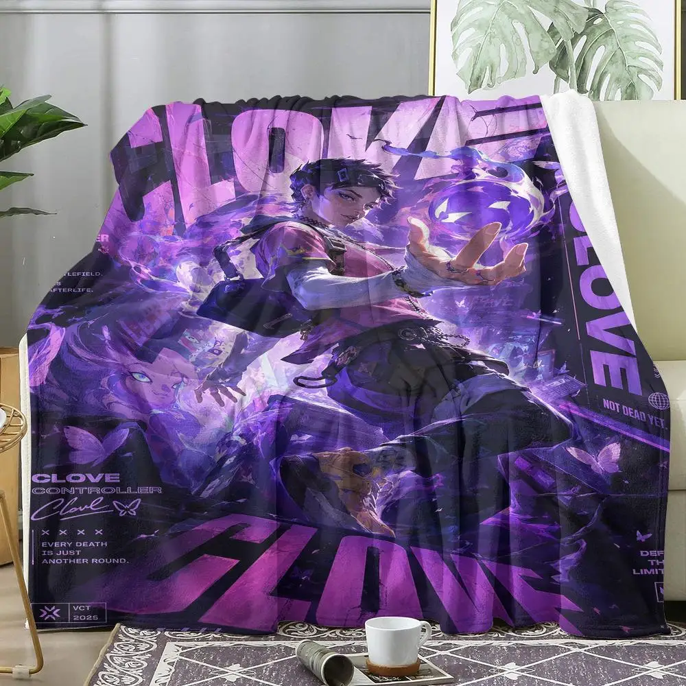 V-VALORANT Throw Soft Flannel Throw Blanket, Lightweight Breathable Summer Nap Blanket For Sofa Home Travel Cozy Decor