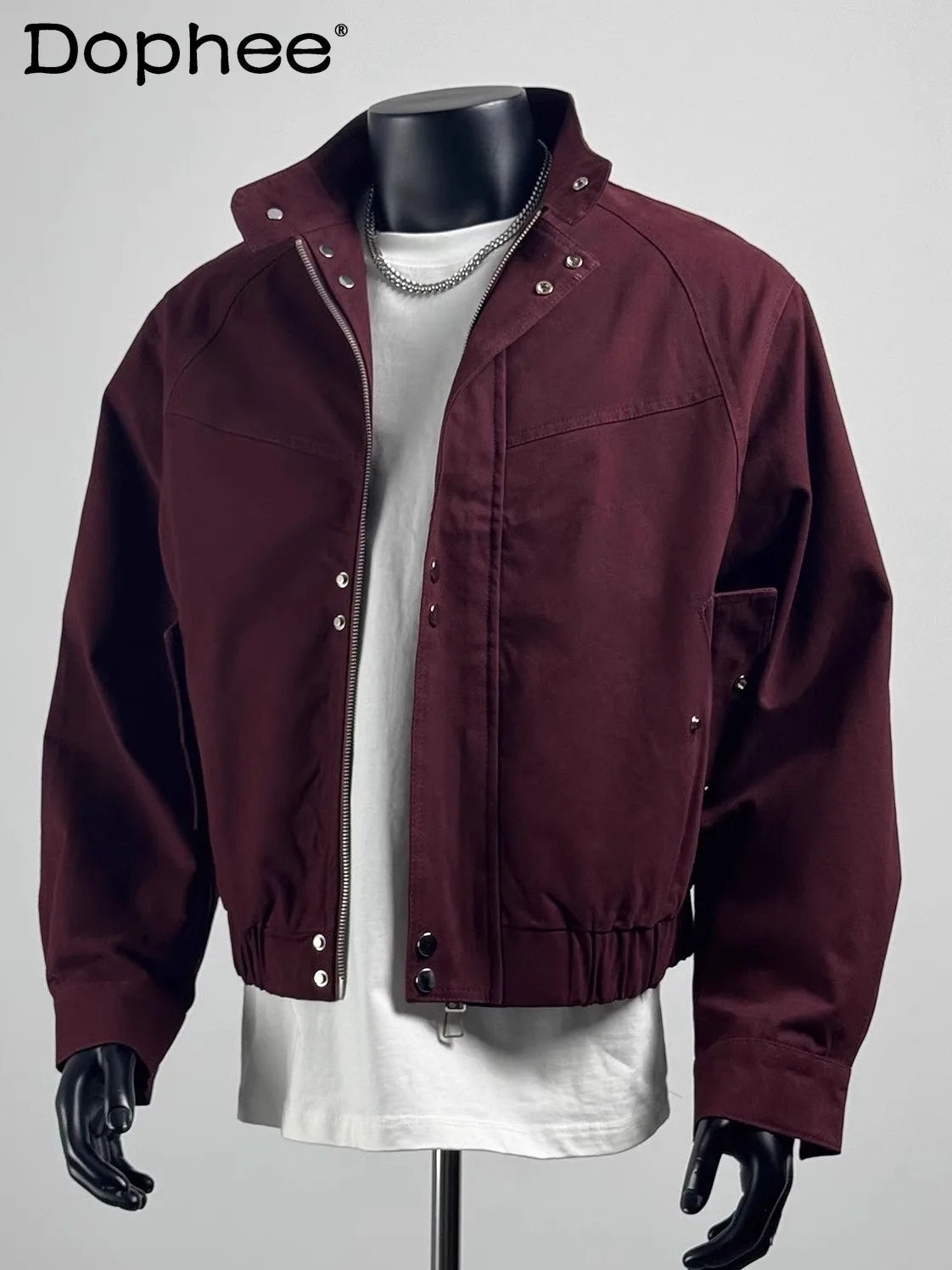 

2025 Новая японская ретро-куртка из чистого хлопка с воротником-стойкой, стильная мужская свободная повседневная осенняя короткая модная куртка