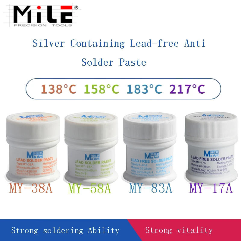 MILE Professional 183/158 Degree Lead Free/Solder Paste Medium Temperature low Temperature iphone X Middle Layer Welding Flux