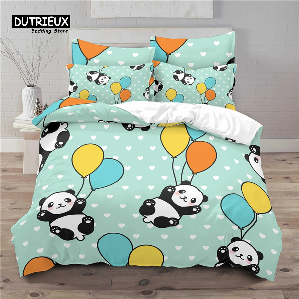 

Luxury 3D Cartoon Panda Print Home Living Comfortable Duvet Cover Pillowcase Kid Bedding Set Queen and King EU/US/AU/UK Size