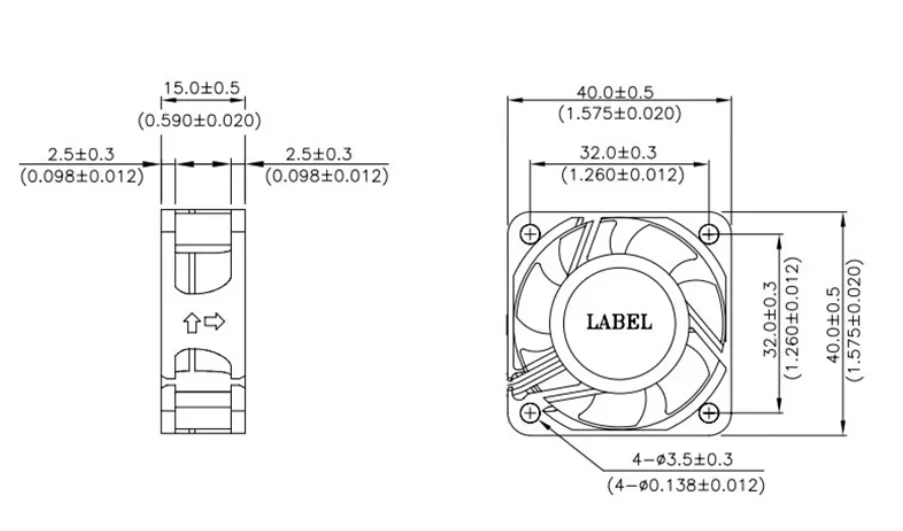 DC24V 40x40x15mm Inverter Server-Lüfter