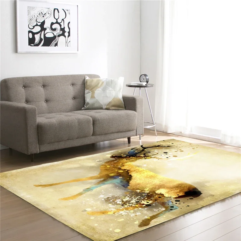 Deer Carpets For Home Living Room Tea Table Bedside Sofa Mat Kids Bedroom Decor Washable Floor Mat Household Area Mat Animal Rug - view 3