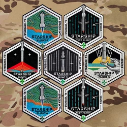 Spacex Starship Test Flight Embroidered Super Heavy Starbase TX Mission Tactical Patch Stickers on Backpack