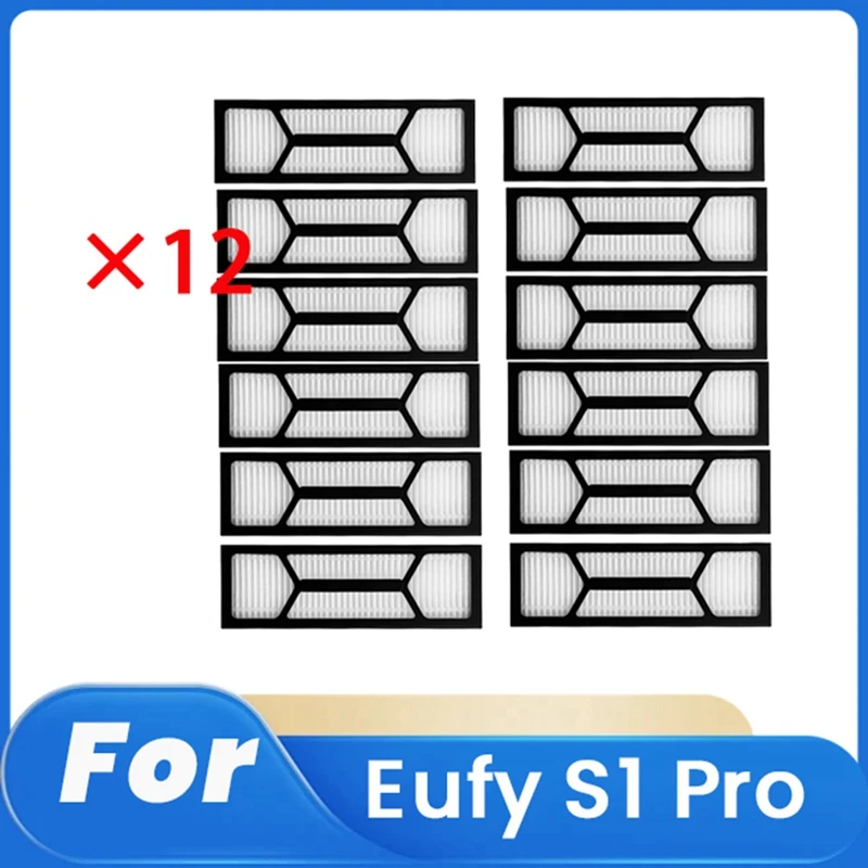 

12 шт. очиститель-фильтр для Eufy S1 Pro, аксессуары для подметального робота, замена деталей очистителя фильтра