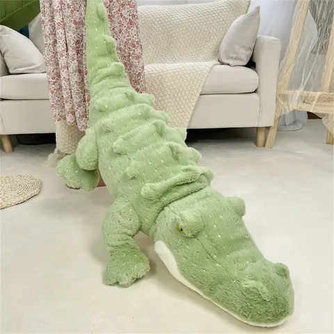 50CM Soft Crocodile Plush Toy Fluffy Stuffed Animal Pillow Doll Jungle Green Giant Alligator Sofa Cushion Birthday plush Gift