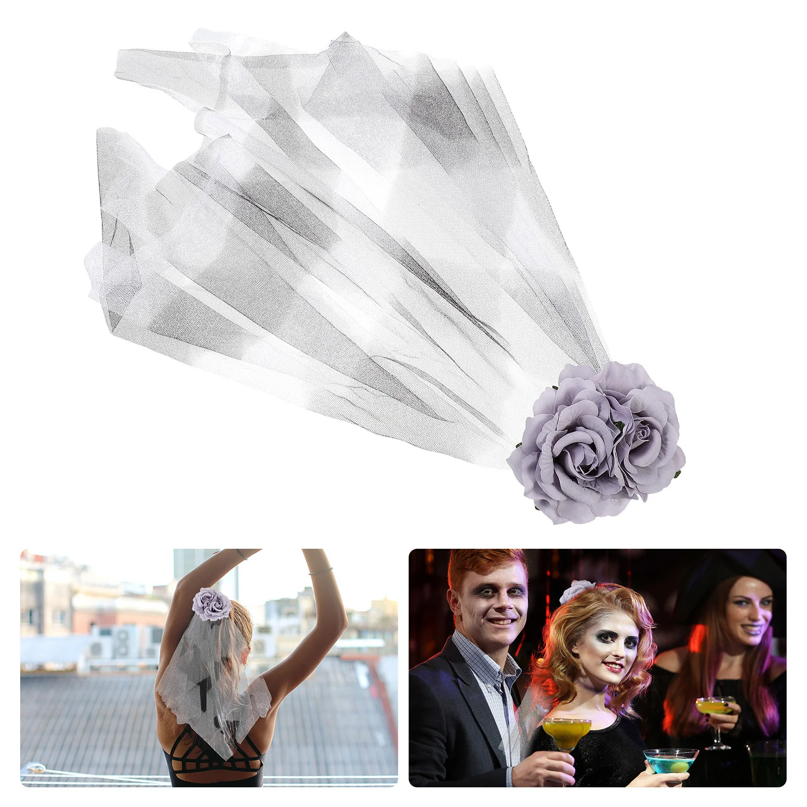 

1 шт., вуаль с цветочным принтом розы на Хэллоуин, заколка для волос, сетчатый костюм для вечеринки, головной убор, аксессуар для волос для косплея, вуаль, шпилька, головной убор на Хэллоуин