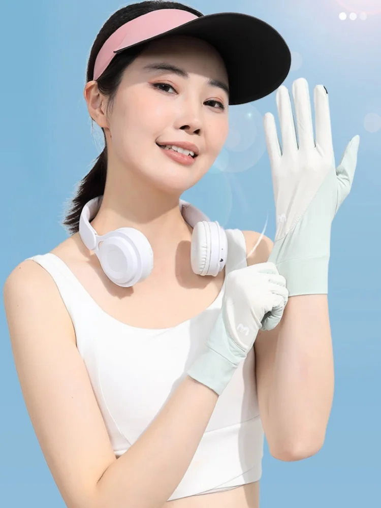 Mulheres verão luvas de proteção solar fino leve respirável esportes ao ar livre 자caminhadas acampamento ciclismo mtb acessórios