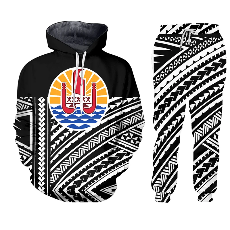 Tahiti Polynesia Aloha Hoodie Pie Casual Streetwear Sweatshirt Pants 3d Crewneck Pullovers Men/Women Tracksuit Wholesale Custom