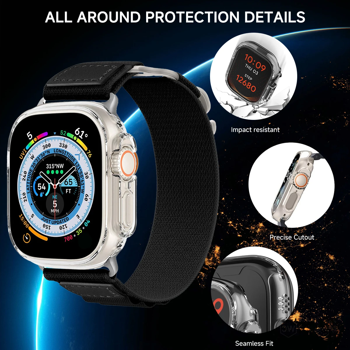 For Apple Watch 45mm 41mm 38mm 42 40mm 44 Plated Skeleton Cover Hard PC Bumper Case Frame for iWatch SE 10 8 7 6 5 4 3 2 1 Case