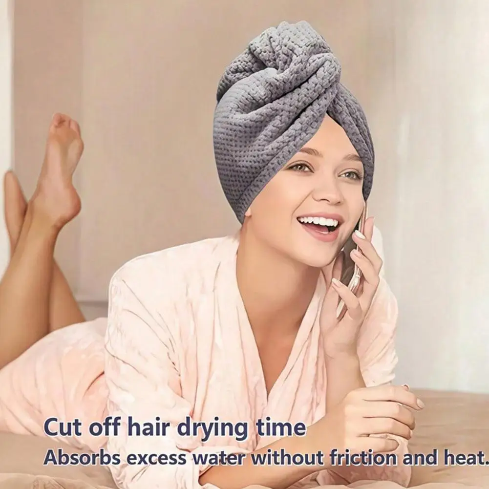 Mikrofaser-Haartuch für Frauen, Haartrockentuch mit Knopf, Haarturban, schnelltrocknend, Anti-Frizz, saugfähiges Kopftuch – Detail 11