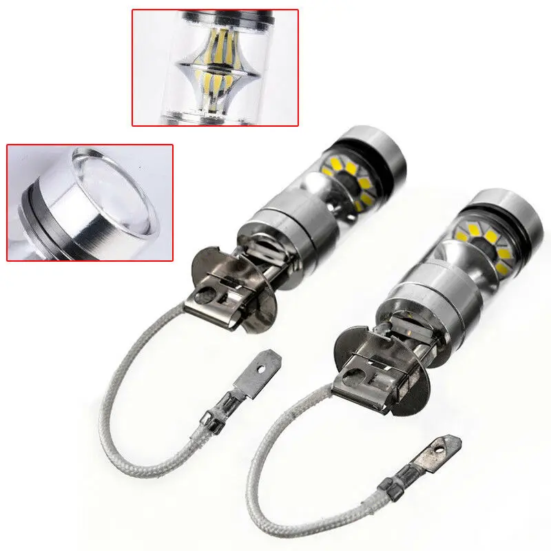 2pcs H3 Led Car CSP LED Fog Headlight Bulbs 3000K 6000K White 12000K Auto Fog Lamp Day Running Light