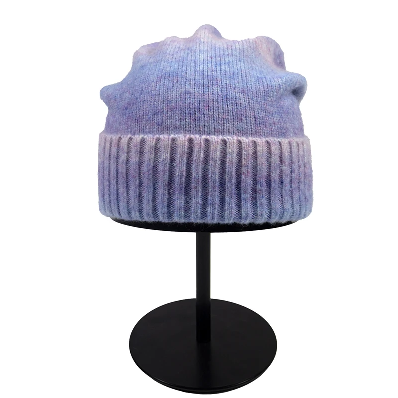 قبعة المرأة قبعة الشتاء الصوف متماسكة الملونة الدافئة ملحق للخريف الطقس البارد التزلج الرياضة في الهواء الطلق تنزه تسلق #2