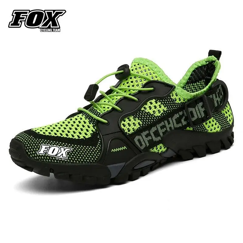 FOX Cycling Team Men Summer Bicycle Sneaker Breathable Mountain Bike Shoes Antiskid Motocross Footwear Sapatilha De Ciclismo MTB