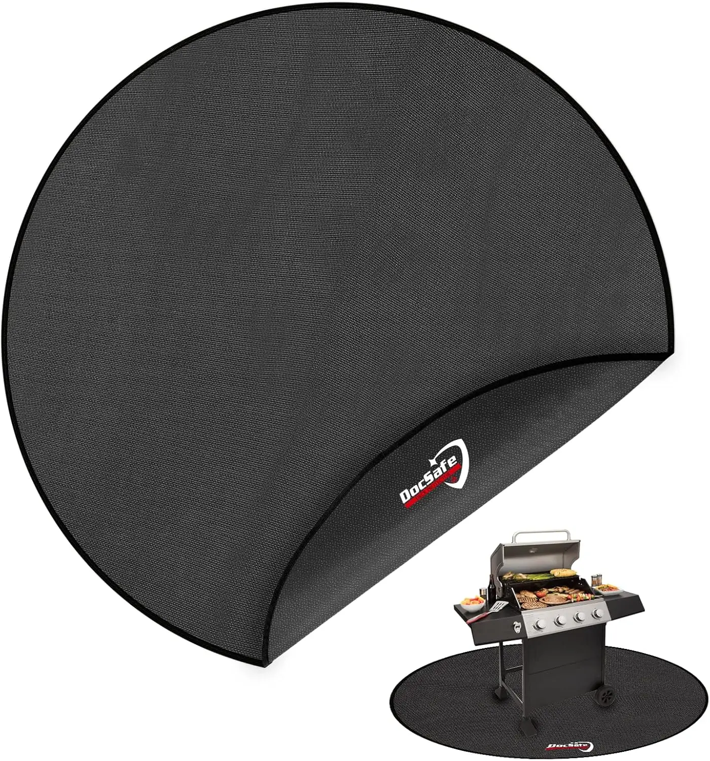 

60 x 60 inches Round Under Grill Mat,Large 4 Layers Fire Pit Mat,Fireproof Mat Heat Insulated Protector for Deck,Patio,G