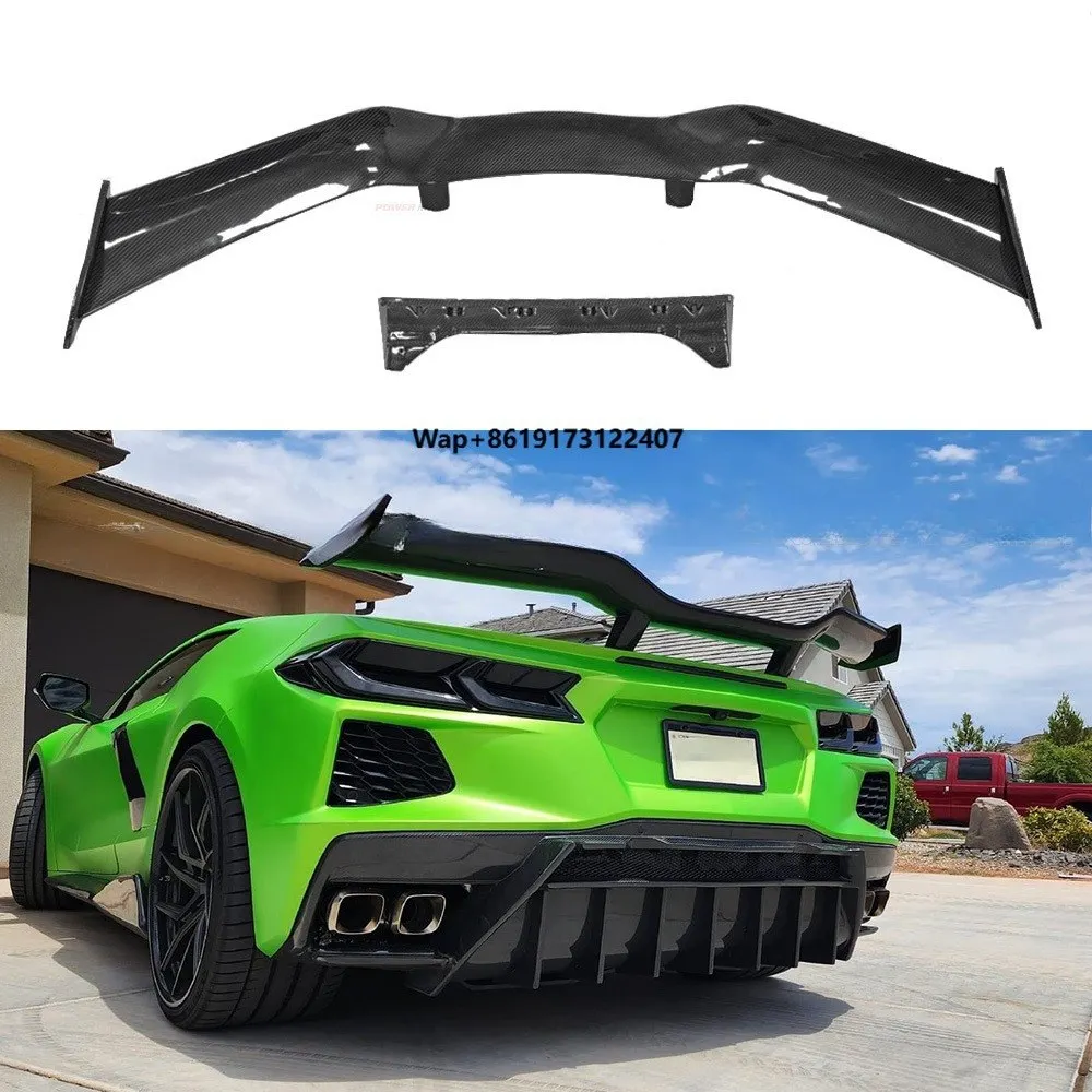 

Z06 Style Dry Carbon Fiber Rear Wing Fit for C8 Stingray 2019+ UPgrade to C8 Z06