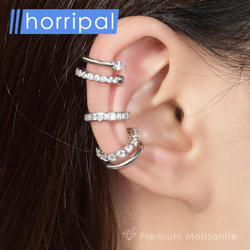 

Hip Hop Full Moissanite Single Clip Earring for Women S925 Sterling Silver D VVS1 Lab Diamond with Gem Certificate Fine Jewelry