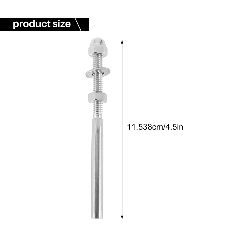 A53Q-20Pack Threaded Terminal Stud Stainless T316 Marine Grade Stud End Fitting Terminal For 3/16 Inch Cable Deck Railing Hand S