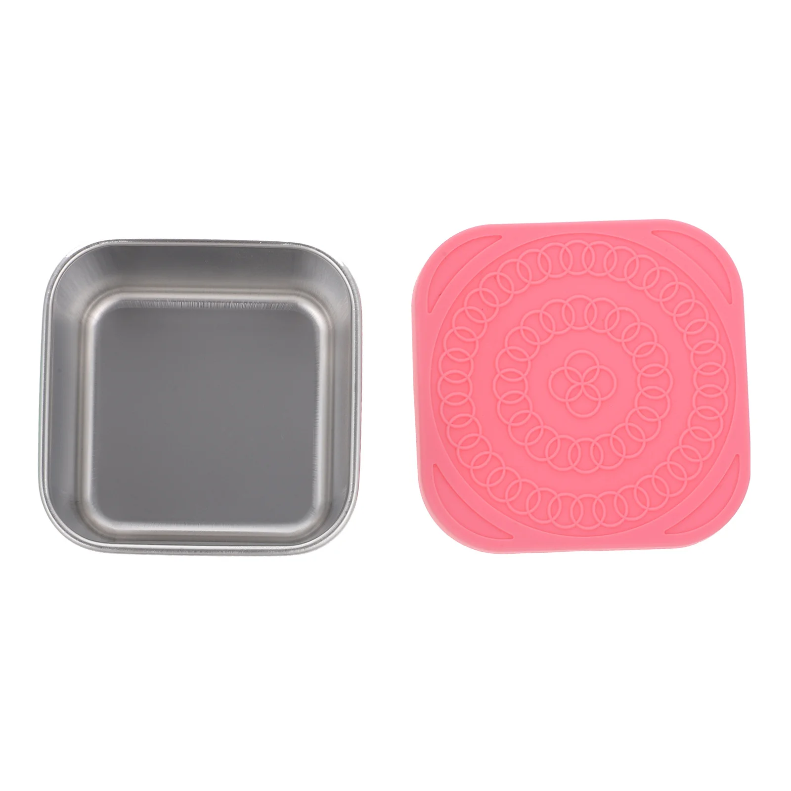 

3pcs Stainless Steel Sauce Cups Leak-Proof Silicone Lids Small Condiment Containers For Lunch Box Salad Dressing Travel Storage