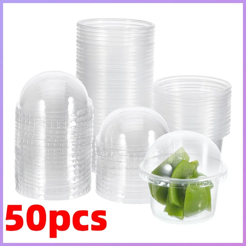 

50pcs /Set 250ml Pudding Cups Ice-Cream Mousse Dessert Cup With Lid For Weddings Pool Parties Birthday Parties Supplies