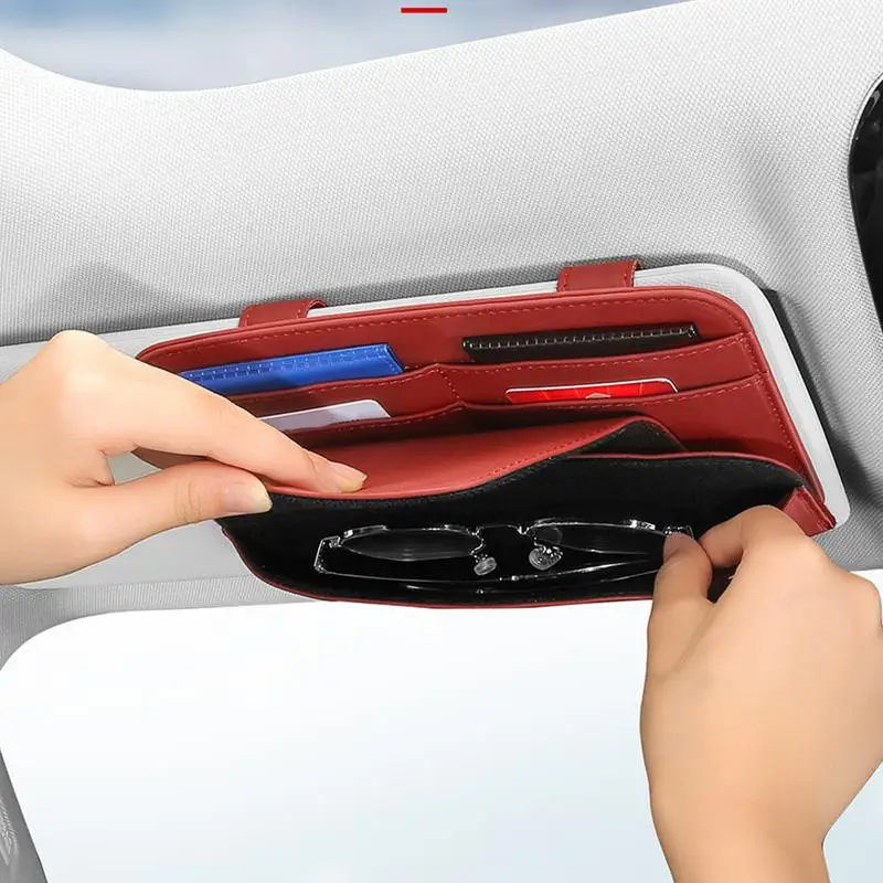 Car Sun Visor Pocket Car Accessories Interior Sunglass Holder Car Eyeglass Clip Car Visor Accessories Interior Assecories With