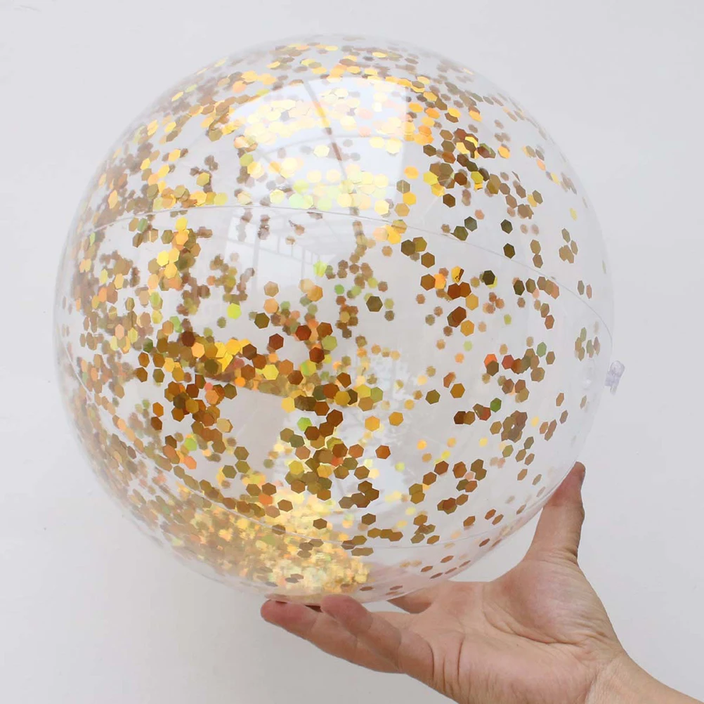Flash Ball joue sur la plage, boules transparentes pour piscine, jouet à paillettes dorées