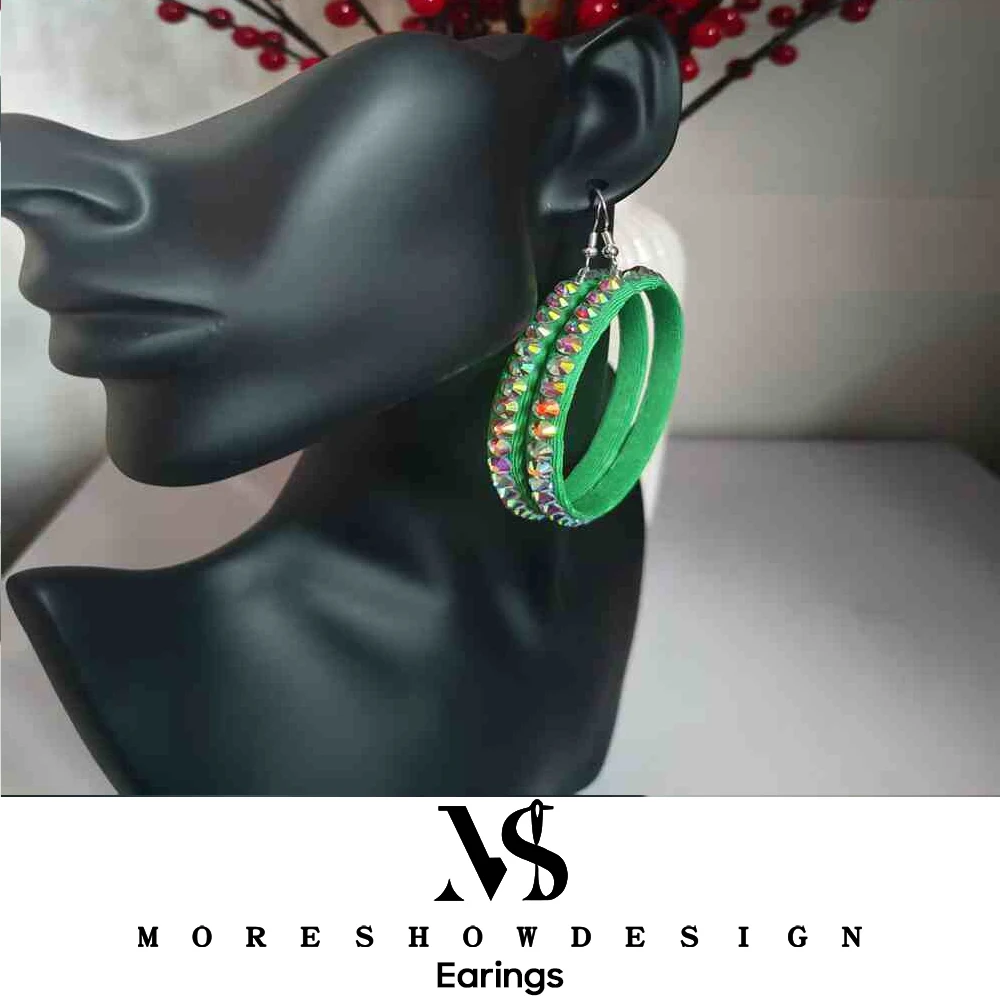 Belly Dance Accessories New Adult Latin Dance Diamond Earrings National Standard Dance Special Competition Performance Earrings