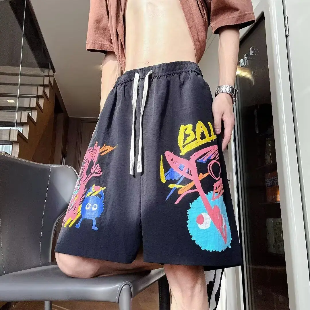 

Summer New Dopamine Matching Shorts Loose Casual Beach Five-Point Pants for Men And Women American Style Trendy Sporty Hip Hop