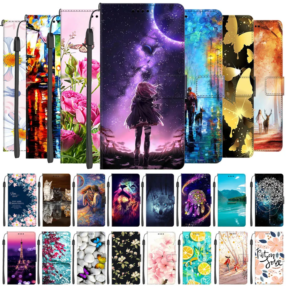 Leather Magnetic Cases For Vivo Y72 Y52 5G Phone Flip Wallet Cover For Vivo Y12 Y12S Bags Cute Book Painted Fundas Y 72 Luxury